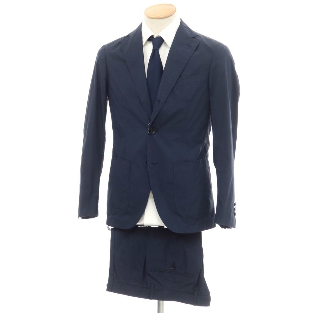 【中古】ブリッラ ペル イル グスト Brilla per il gusto コットンナイロン セットアップ 3つボタンスーツ ネイビー【サイズ42】【メンズ】