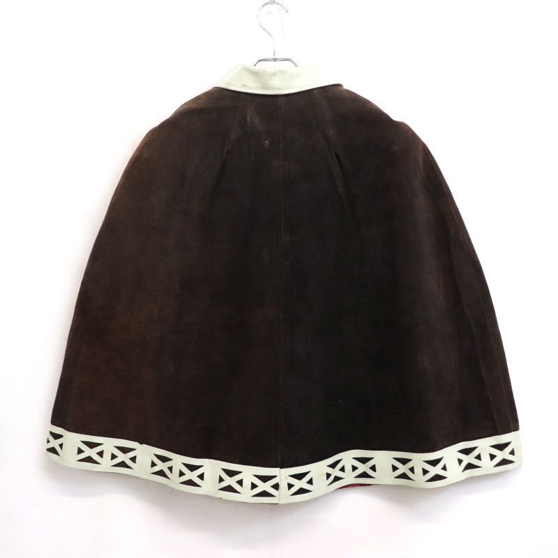 70s Bufalo スエード レザー ポンチョ メンズ 表記32サイズ