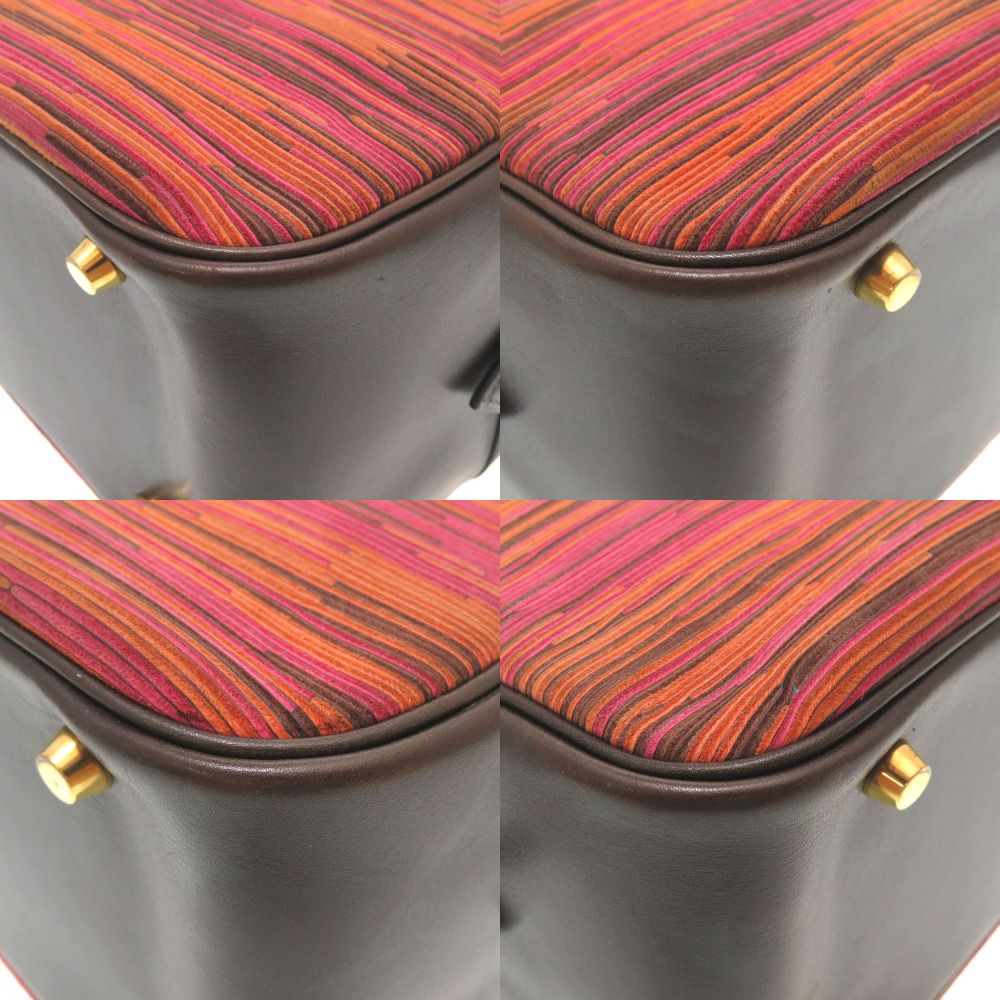 美品 エルメス プリュム32 ヴィブラート ボックスカーフ ハバナ  