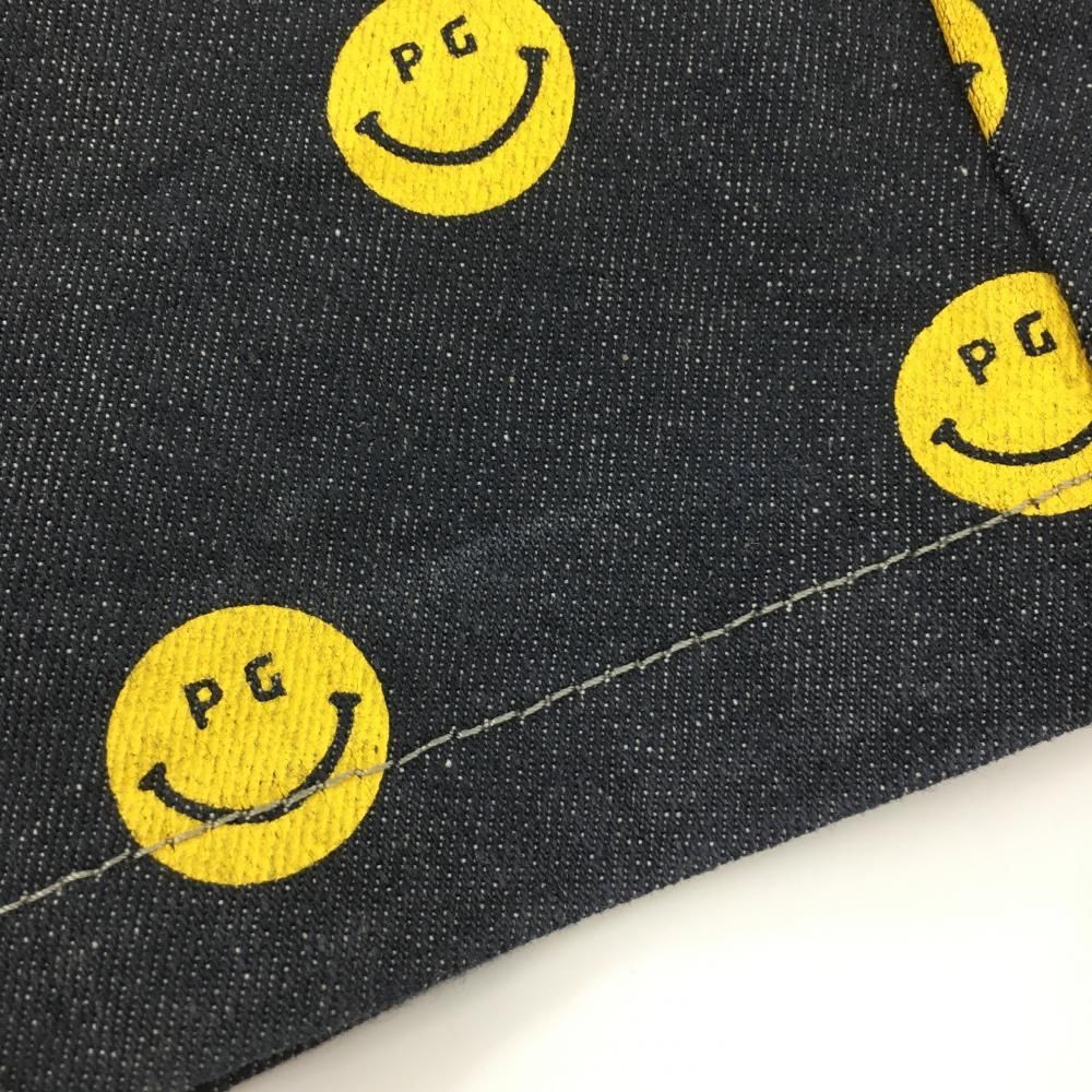 coco★パーリーゲイツ★ショートパンツ★PGスマイル/ニコちゃん総柄★黄/イエロー★1(M)★中古※レターパックプラス発送可★90008 超美品】パーリーゲイツ ショートパンツ ネイビー×イエロー ニコ