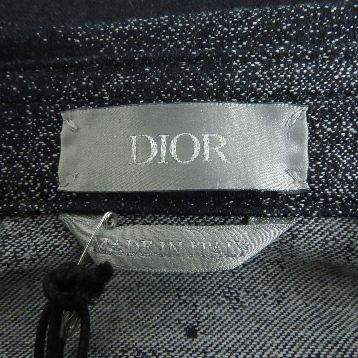 未使用□21AW DIOR×ピーター・ドイグ 043D584F5338 総柄 ロゴ刺繍 オーバーサイズ コットン 長袖 デニムシャツ インディゴブルー  メンズ