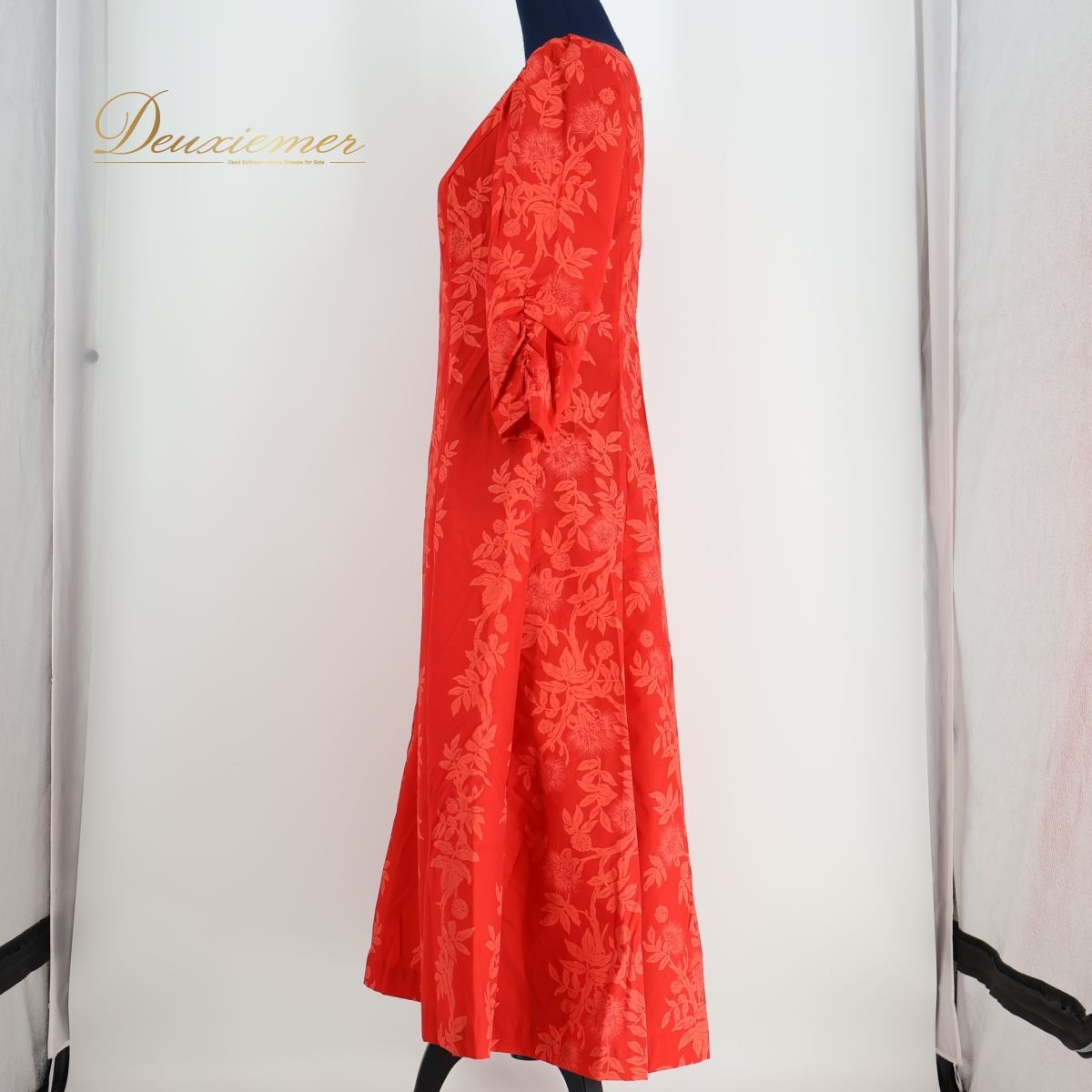 【フラダンス衣装】レッド MermaidLine ワンピース ドレス 赤 花柄 フラダンス 衣装 ワンピース ドレス レッド系 フラ ダンス