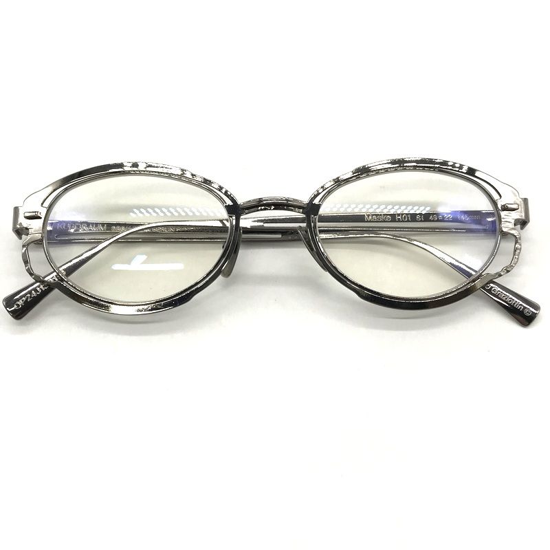 KUBORAUM クボラム H01 オーバルフレーム シルバー サングラス KUBORAUM frame&case H01 49-22 – mou by ACROPOLIS