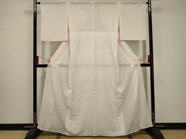 平和屋着物＊夏物 洗える最 着物 英 はなぶさ謹製 小紋 絽 舞葉文 洗える着物 AABA5643sx