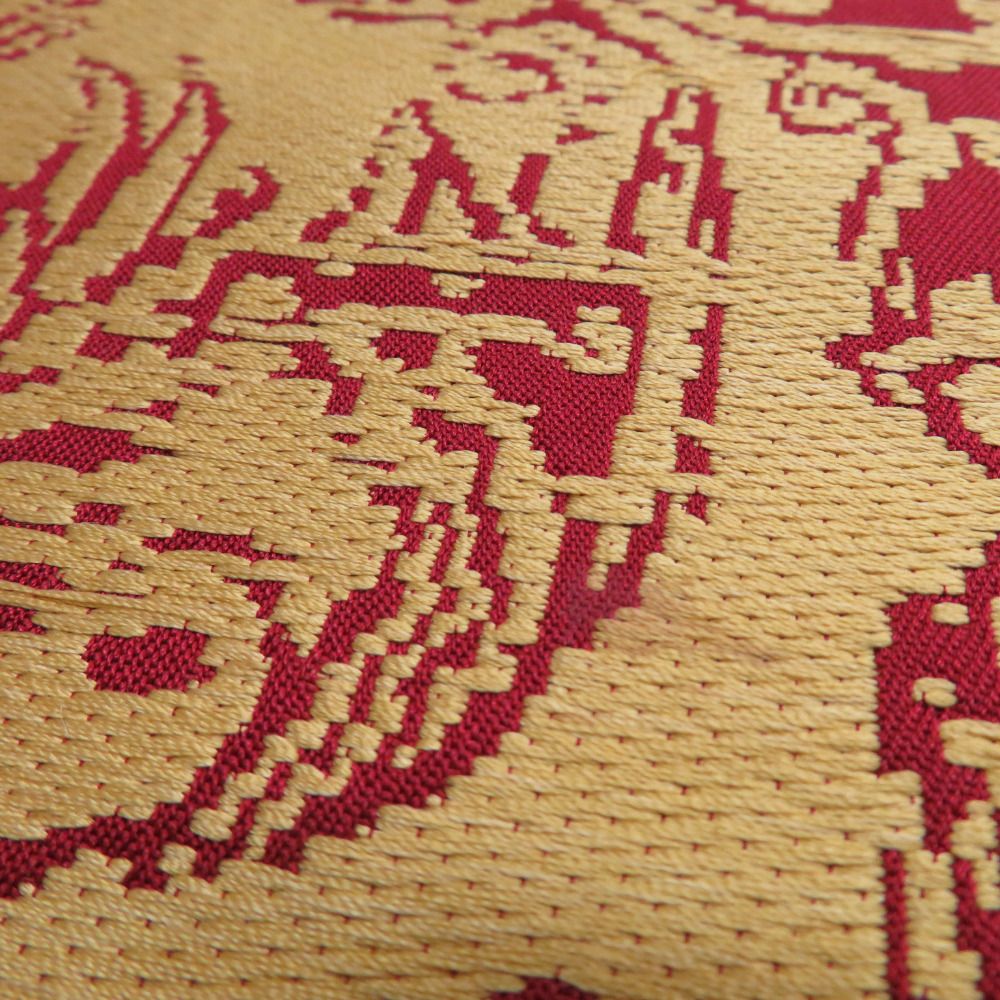 本袋帯【たつむら】龍村美術織物 二重瑞雲文 正絹 六通柄 着物帯 茶色 龍村美術織物 袋帯 龍村平蔵 御軾鳳凰文錦 六通柄 赤茶色 正絹