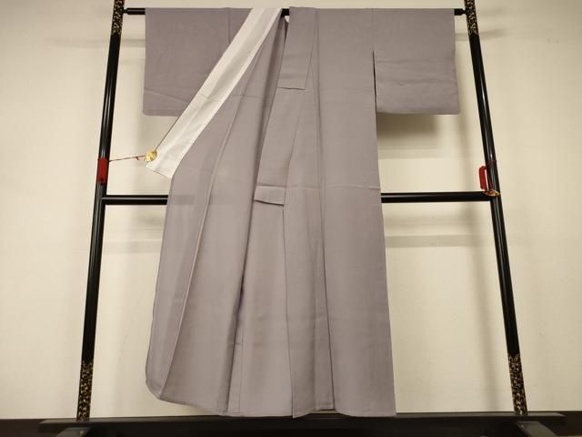 平和屋着物 夏物 色無地 絽 茶鼠色 洗える着物 AABA9281jd