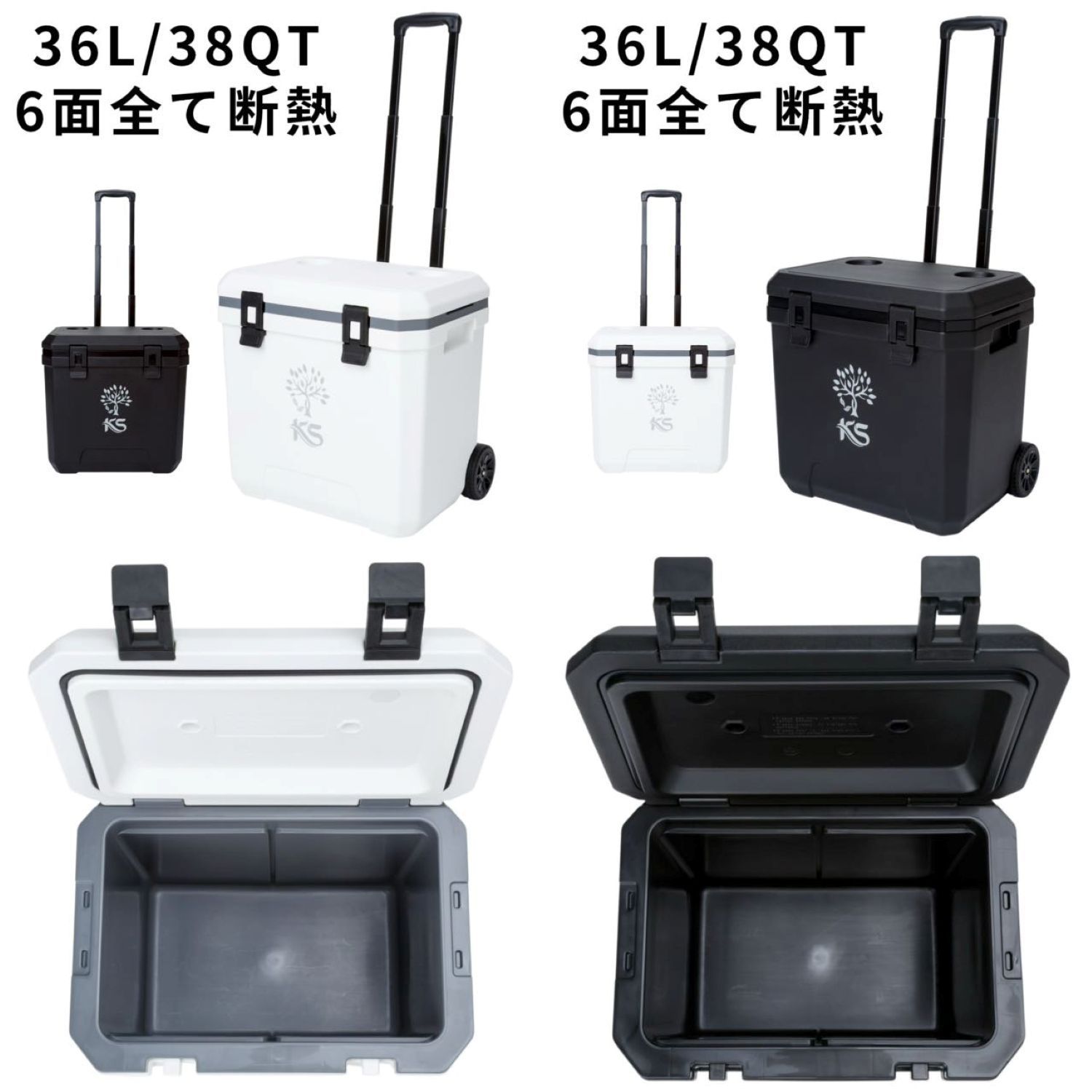 新品】※訳アリ クーラーボックス 36L / 38QT 6面全て断熱 キャスター