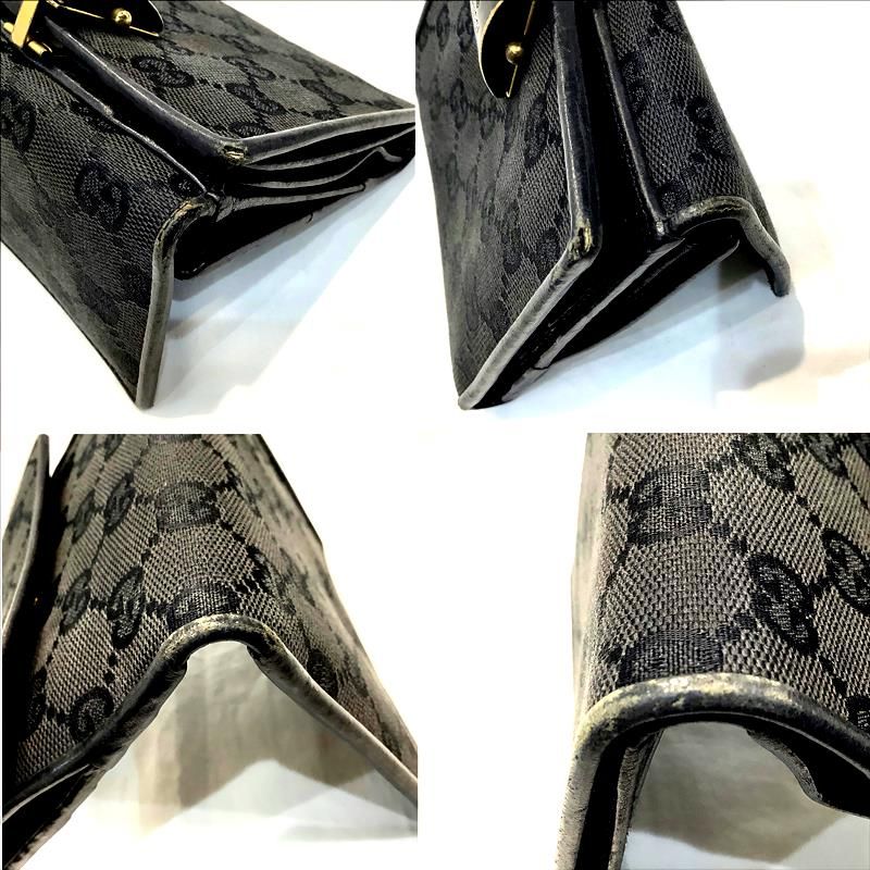 グッチ（GUCCI）ウッド留め金WホックGGキャンバス財布