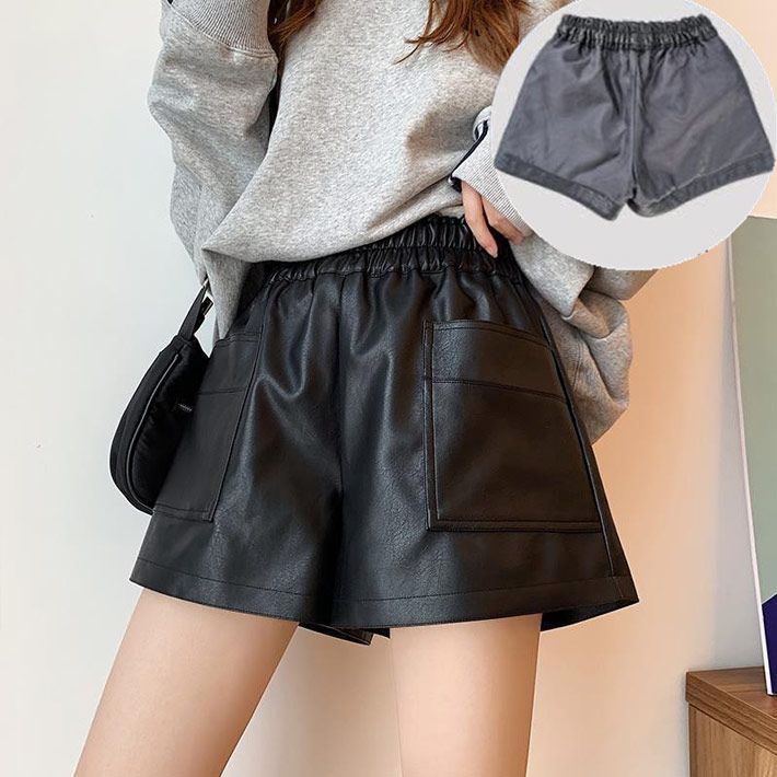 ショートパンツ レザー レザーパンツ レディース PU ショート丈