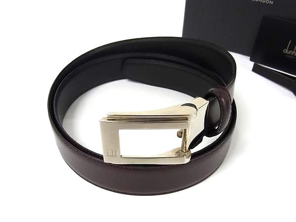 □極美品□ dunhill ダンヒル レザー シルバー金具 ベルト
