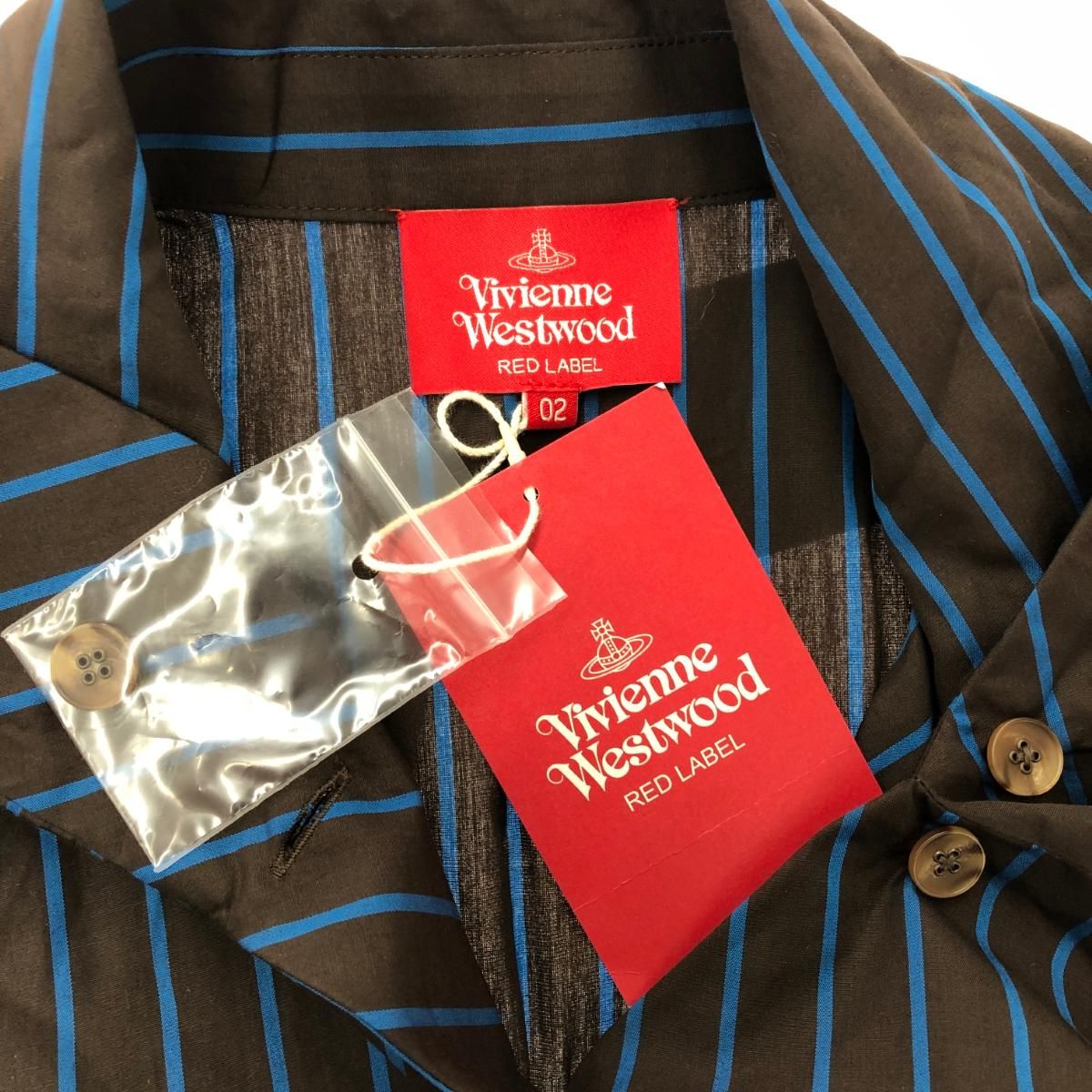 Vivienne Westwood RedLabel ヴィヴィアンウエストウッドレッドレーベル シャツワンピース ブラウン ストライプ レディース  240001089383 - メルカリ