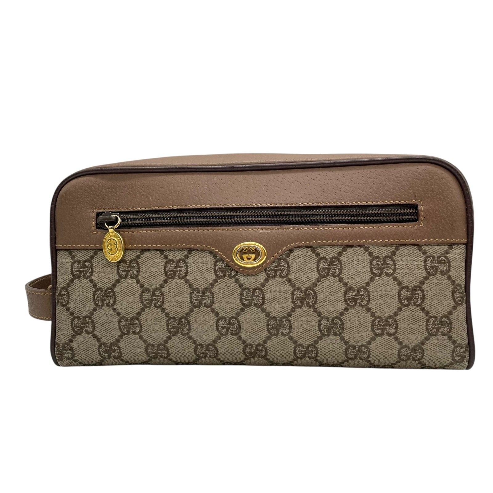 【美品】GUCCI オールドグッチ GG柄 ポーチ ブラウン ヴィンテージ 美品 GUCCI グッチ GG柄 オールドグッチ ポーチ クラッチバッグ