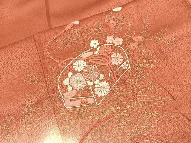 平和屋着物○訪問着 駒刺繍 草花文 暈し染め 金彩 正絹 逸品 