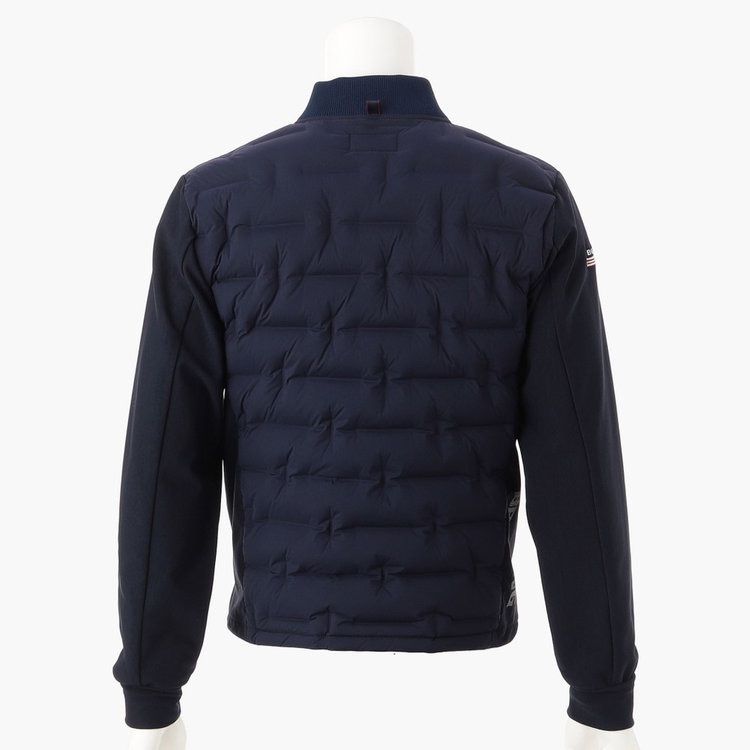 美品 ブリーフィングゴルフ☆ハイブリッドダウン ネイビー M 襟