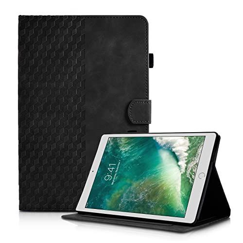 ブラック iPad 9.7 インチ 第5 第6世代 (2018/2017) ケース 軽量 iPad 9.7 ケース 第6/5世代 2018と2017年モデル PUレザー スマートカバー オートスリープ機能 対応 Apple Pencilペン収納・ホルダー付 ・