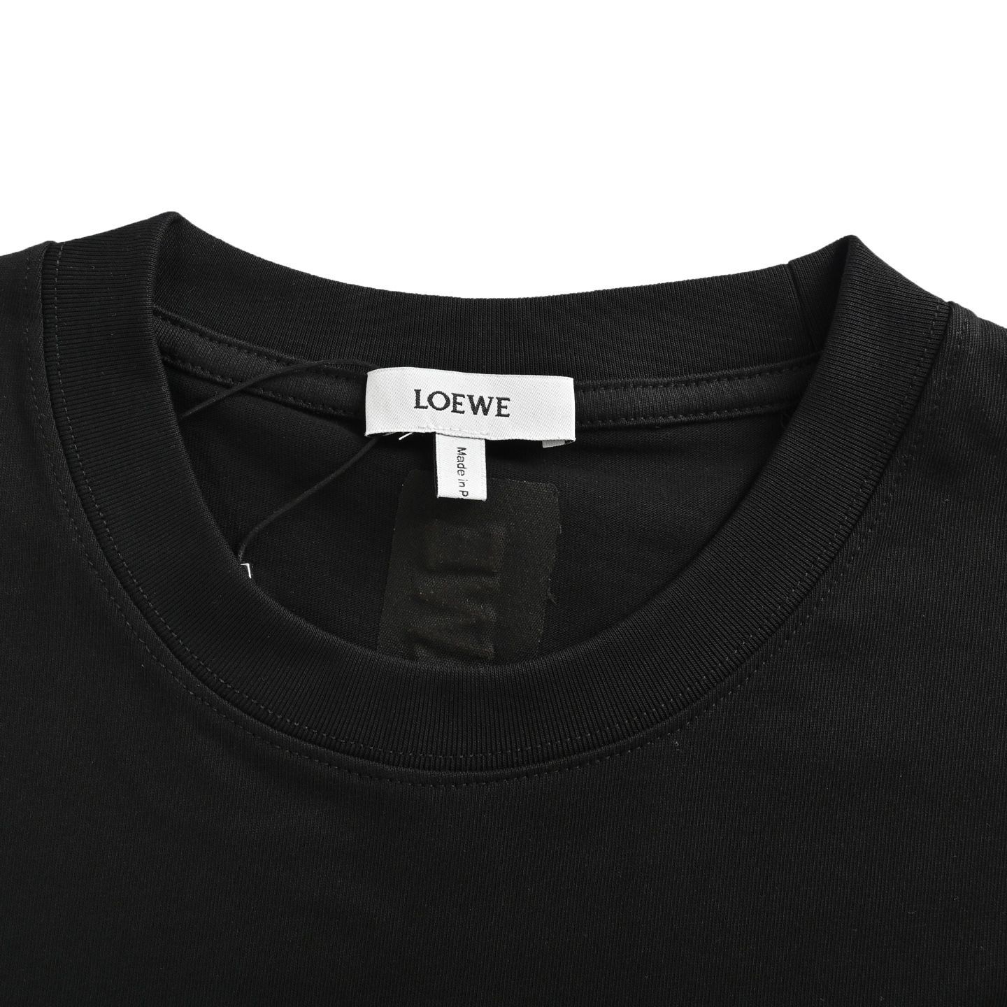 LOEWE ブラック ロゴ刺繍 Tシャツ LOEWE ブラック Tシャツ ロゴ刺繍