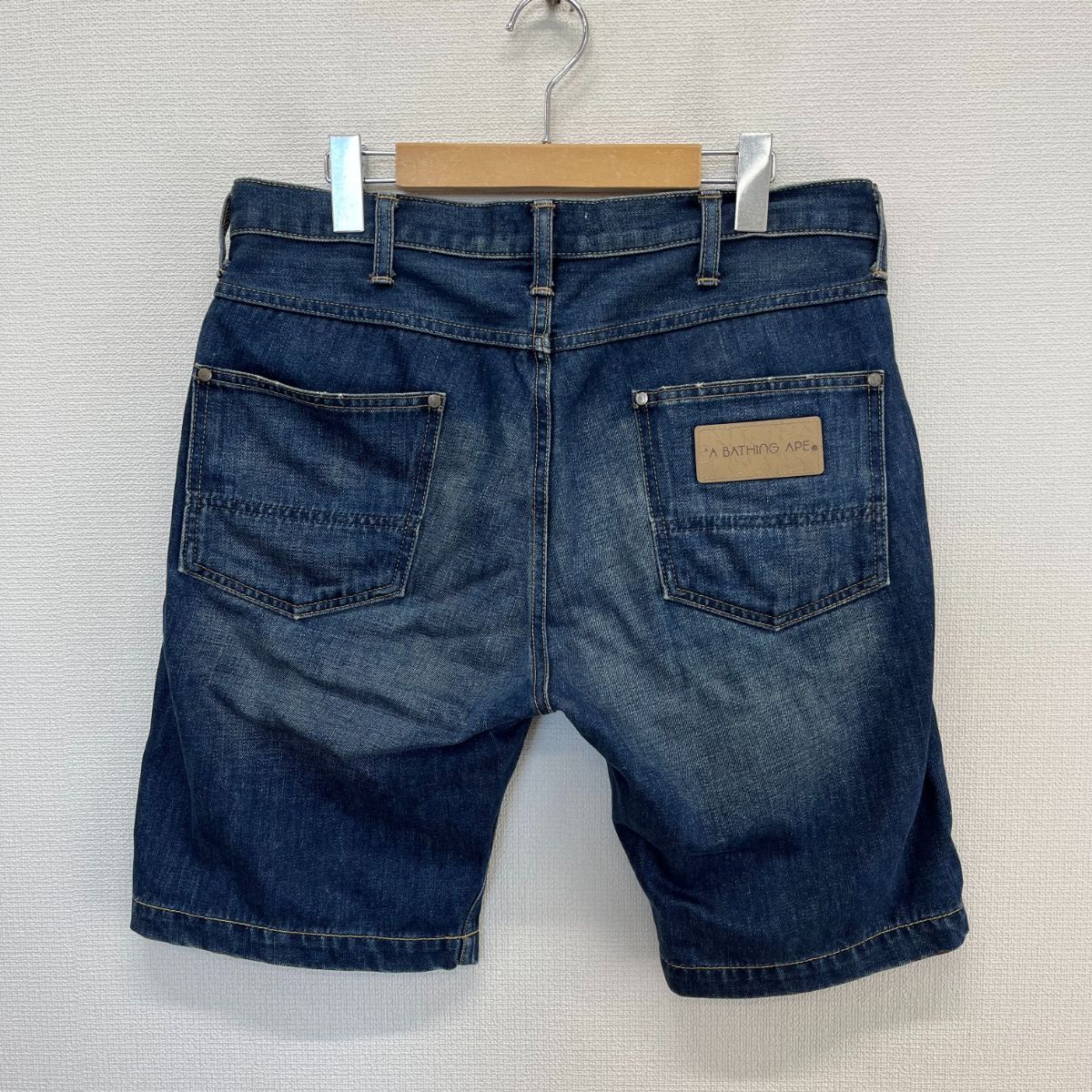 APE デニムハーフパンツ ア ベイシング エイプ デニムハーフパンツ インディゴ size M