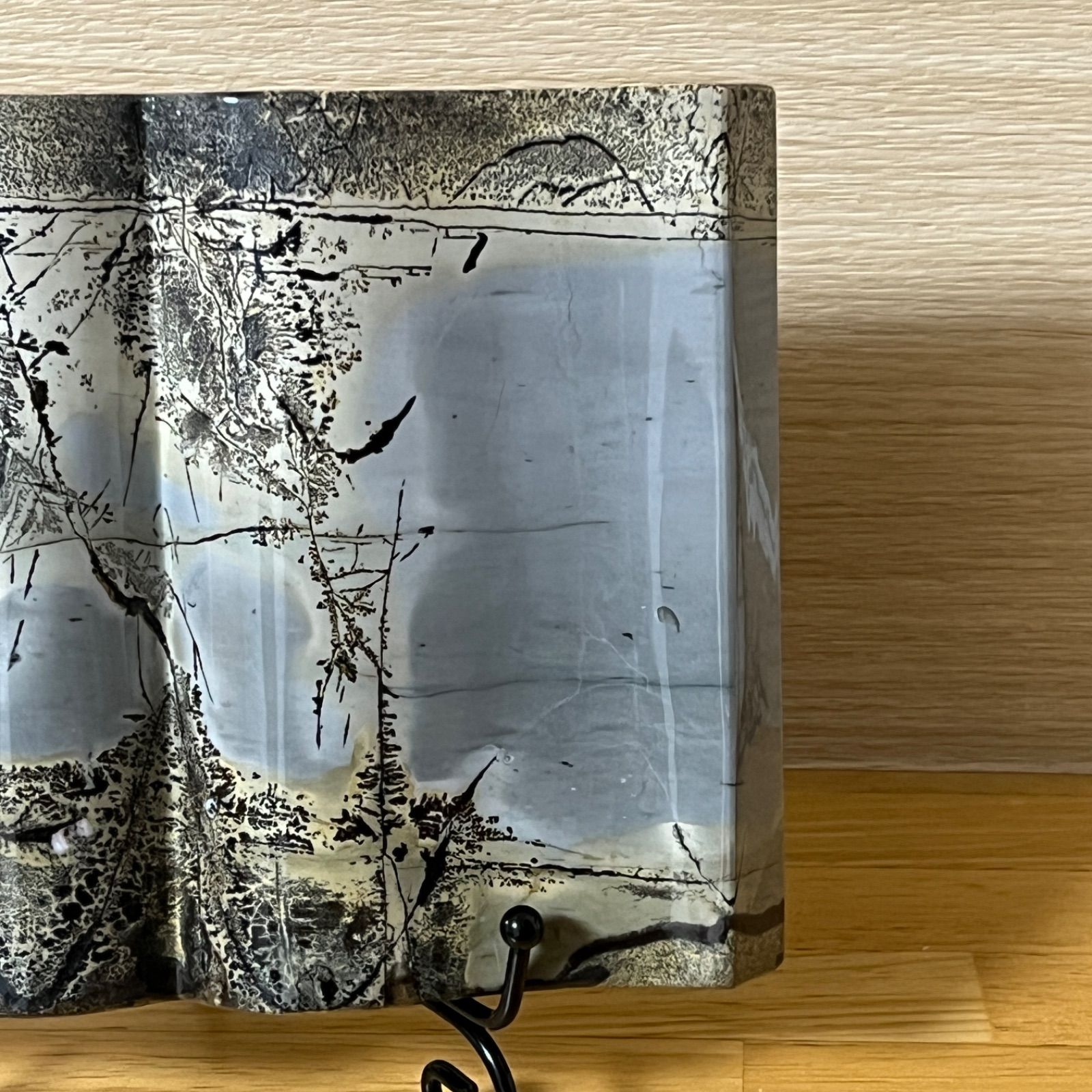 ⬛︎【１点物】ピクチャージャスパー 天然石 ブックスタイル 自然風景模様　台座付 ⬛︎【1点もの】ピクチャージャスパー 天然石 ブックスタイル