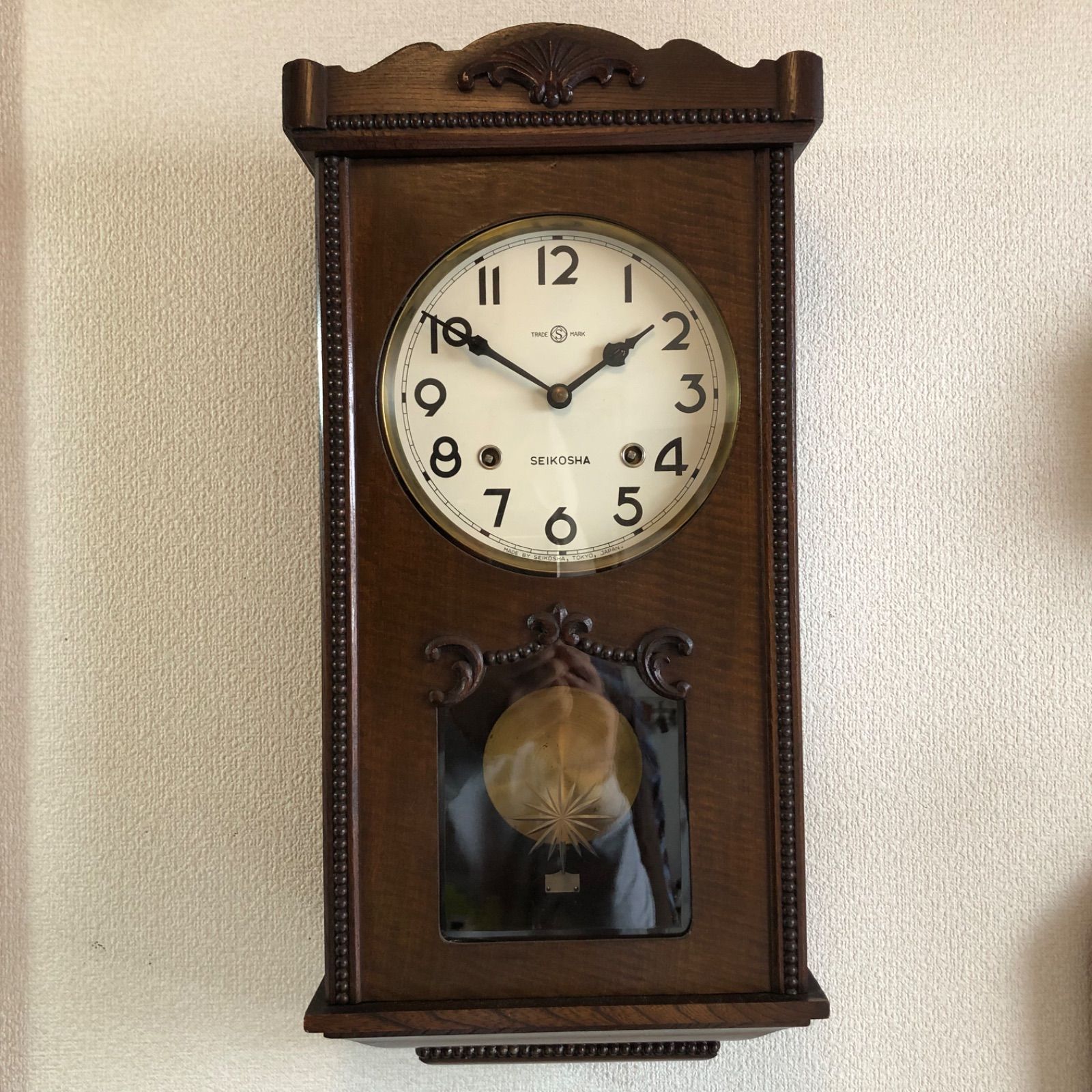 精工舎　ダルマ時計　柱時計　古時計　振り子　レトロ　ゼンマイ　ボンボン　掛時計 精工舎ダルマ時計柱時計古時計振り子レトロゼンマイボンボン掛時計