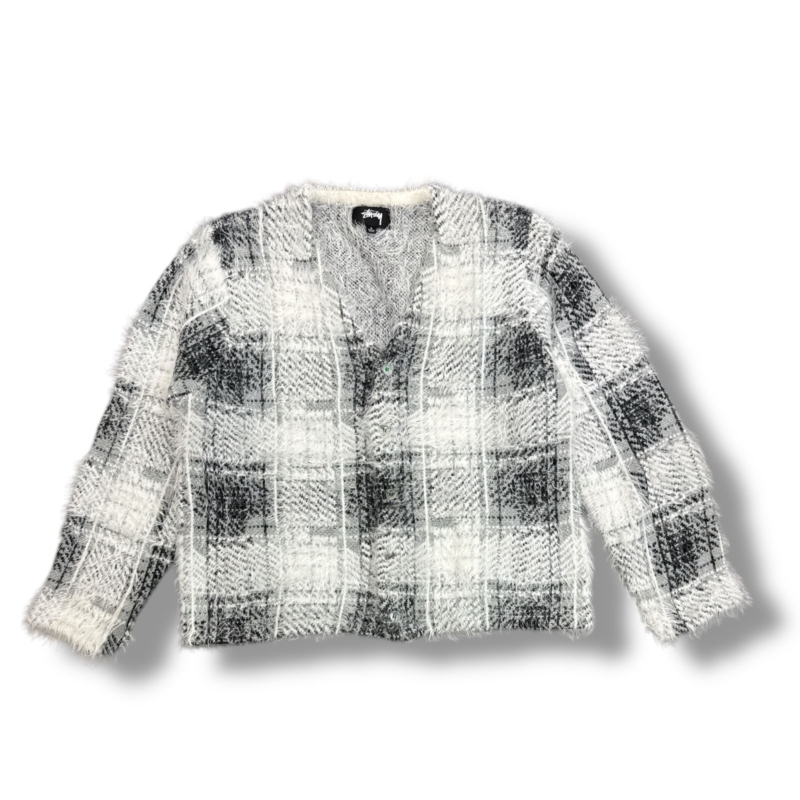 【新品】STUSSY HAIRY PLAID CARDIGANモヘアカーディガン 新品】STUSSY HAIRY PLAID CARDIGANモヘアカーディガン STUSSY