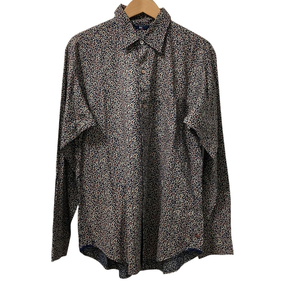 美品メンズ 45RPM フォーティーファイブ アールピーエム インディゴ染め スウェットデニム ジャケット3藍染　Pコート切りっぱなしデザイン 美品 45R フォーティーファイブアール 藍染め フラワープリント ロング