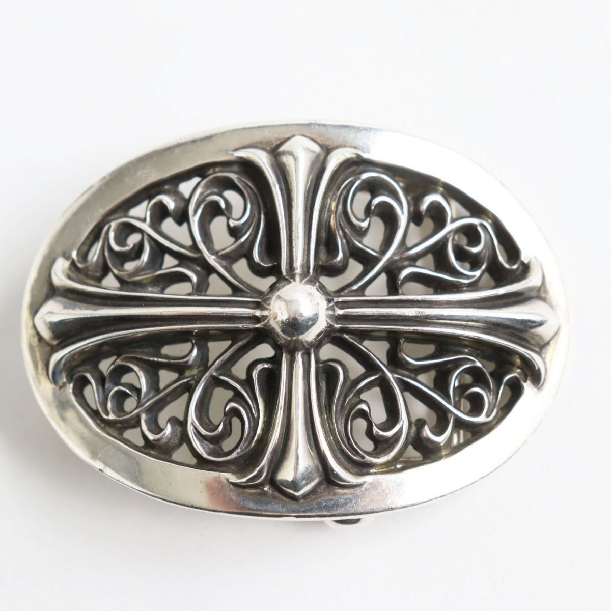 良品○CHROME HEARTS クロムハーツ レザー クラシックオーバルクロス  