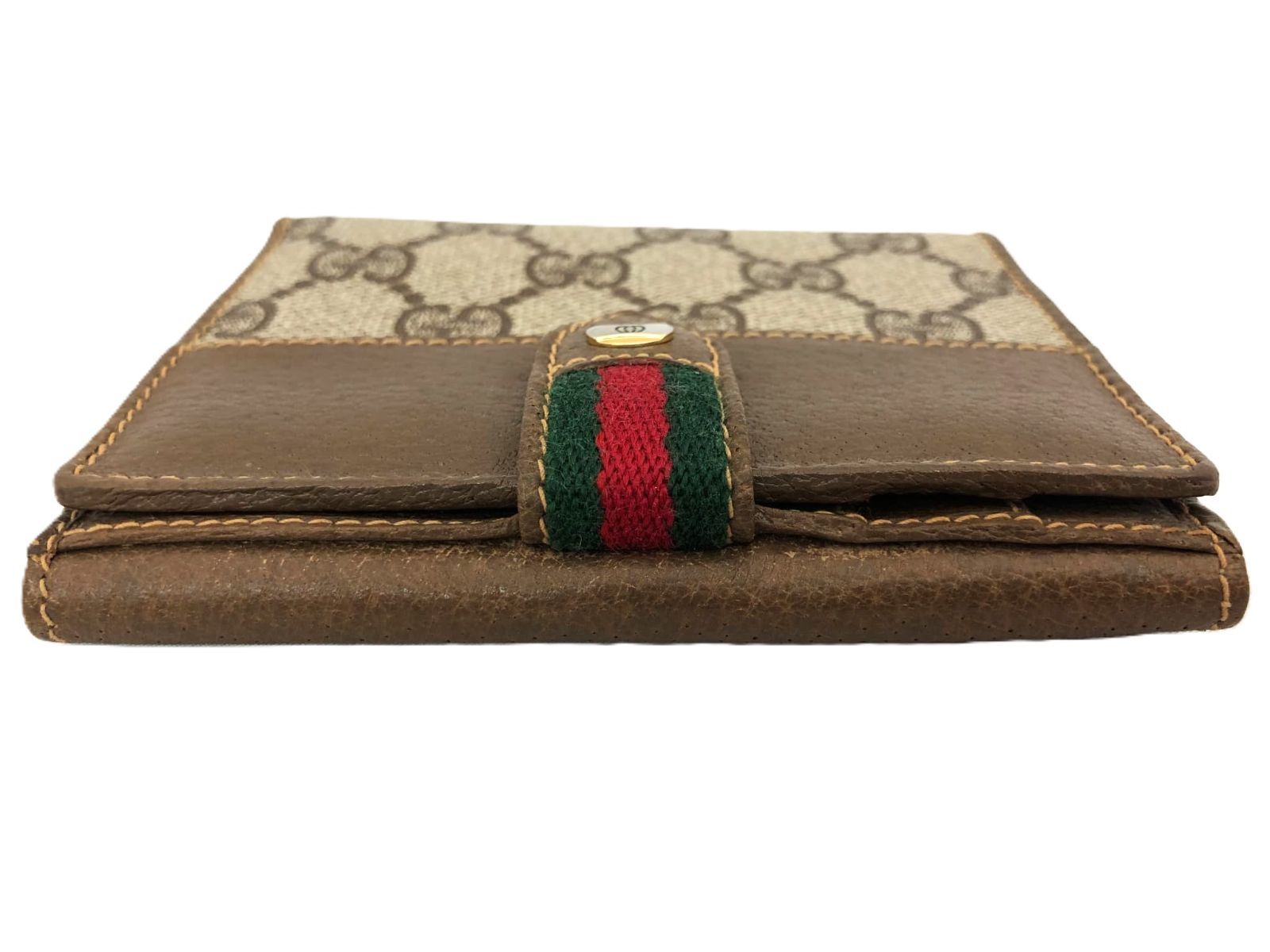 GUCCI グッチ オールドグッチ シェリーライン 二つ折り 財布 PVCレザー