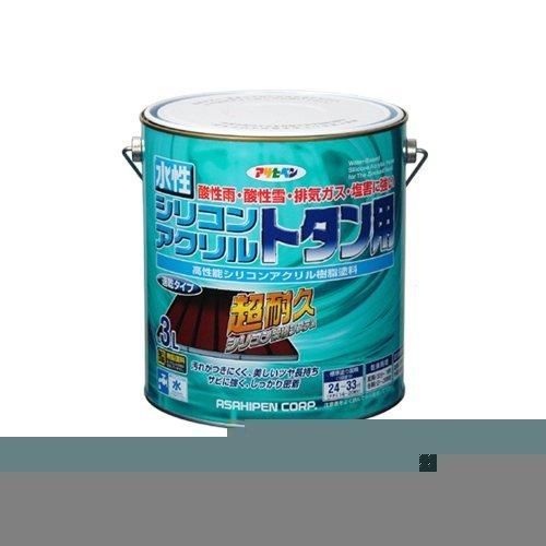 まとめ買い アサヒペン 水性かわら用 マルーン 3L 〔3缶セット〕 アサヒペン 塗料 水性かわら用 3L スレートブラック 水性高級かわら用