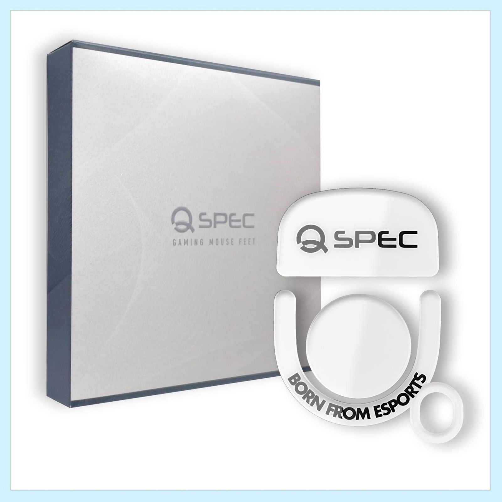 QSPEC マウスソール プロ仕様 ゲーミング G PRO X SUPERLIGHT2 用 ゲーミングマウス ワイヤレス ジープロ スーパーラウンドエッジ加工 (G PRO X SUPERLIGHT2用， FUJI_WHITE(ガラス素材))