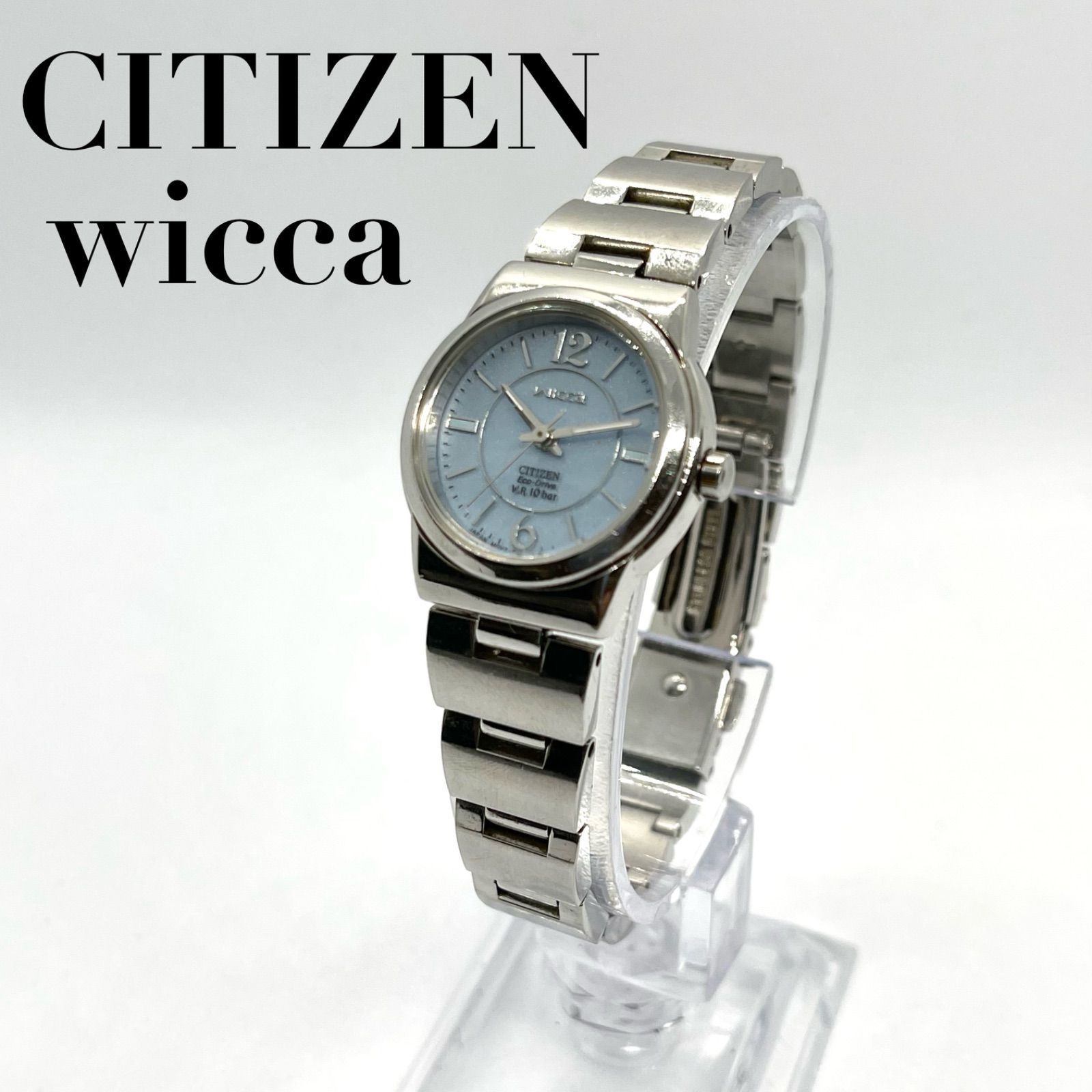 CITIZEN シチズン wicca ウィッカ GN-4W-S ソーラー アナログ腕時計 レディース 文字盤水色 ブルー シルバー ビジネス シンプル  稼動品 エコドライブ 電波時計 - メルカリ