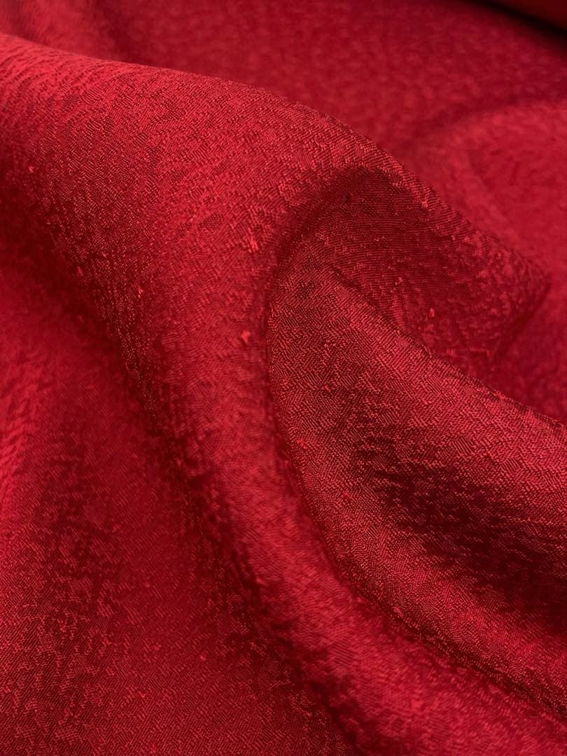 色無地 紋意匠 朱・緋色 八掛付 正絹 反物 - メルカリ