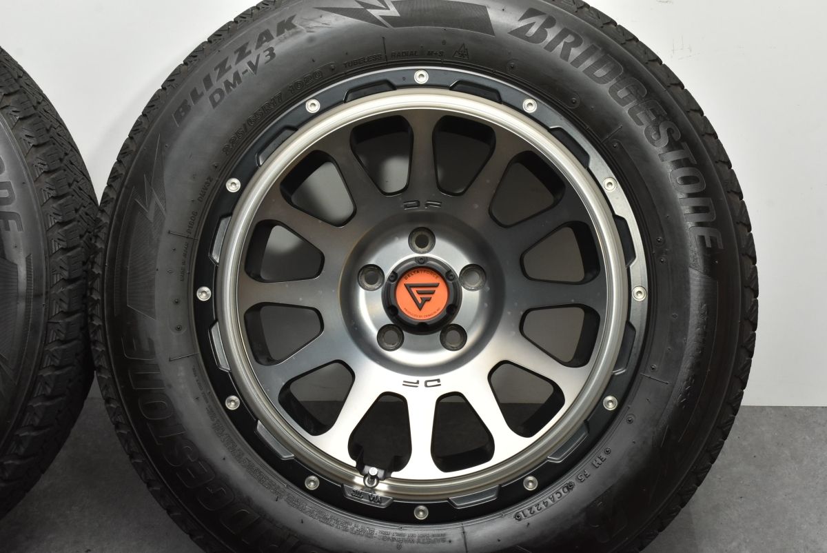 【美品】DELTA FORCE OVAL 17in 8J +35 PCD114.3 ブリヂストン ブリザック DM-V3 225/65R17 RAV4 ハリアー デリカD:5 CX-5 交換用 即納可