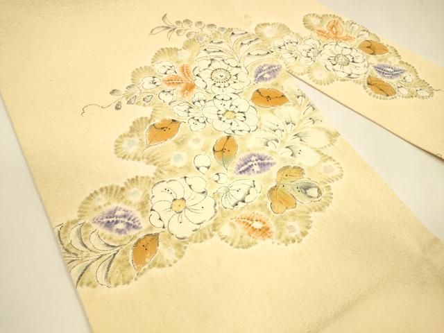 平和屋着物●九寸名古屋帯 作家物 手描き 辻が花 正絹 DAAY8216cm