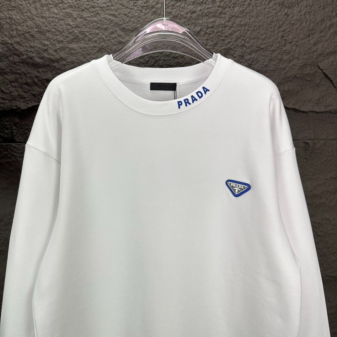 新品未使用 PRADA スウェット 大人気 PRADA◇コットン フリース スウェット ロゴ クロップ丈