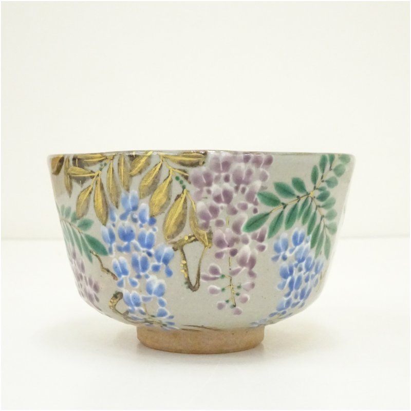 杣山焼 南口閑粋造 乾山藤茶碗（共箱）茶道 抹茶 おしゃれ 抹茶茶碗