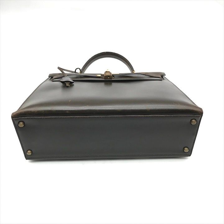 HERMES エルメス ケリー35 マルH 刻印 2WAY ボックスカーフ ハンド