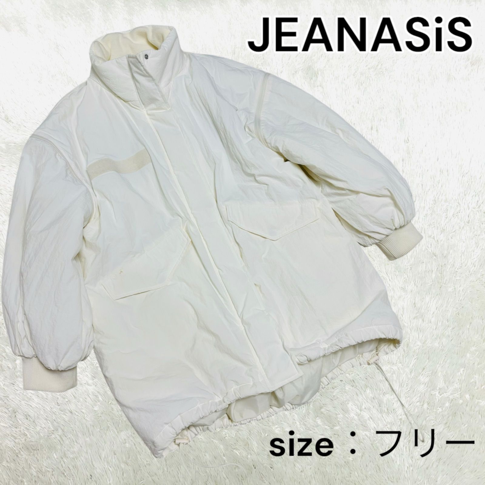 JEANASIS ジーナシス ダウンジャケット FREE ナイロン オフホワイト ソ 