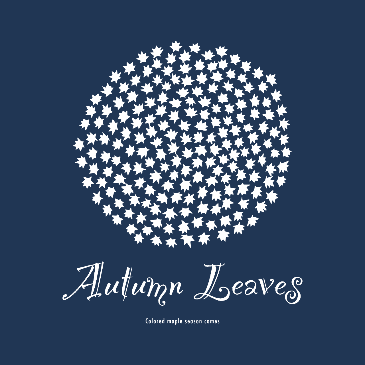 グラフィックTシャツ　Autumn Leaves Mono / Black