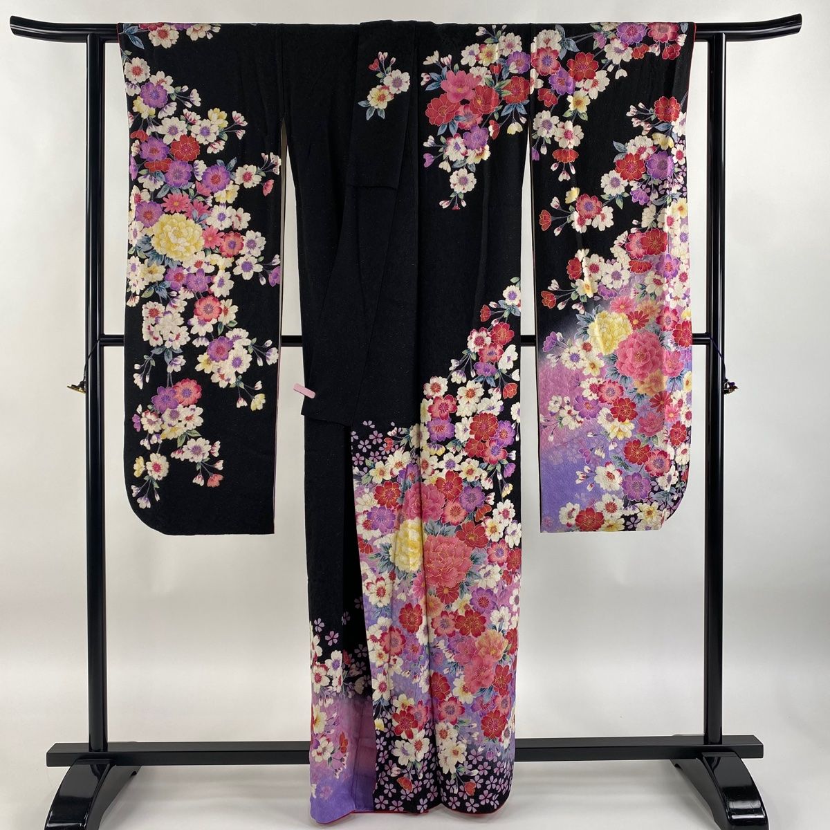 振袖 身長157-172cm 黒 桜　正絹 振袖 身長157-172cm 黒 桜 正絹 振袖 身長157-172cm 黒 桜正絹