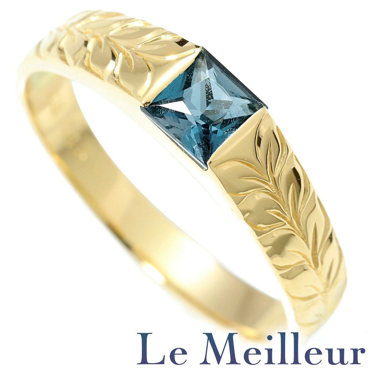 リング 指輪 ブルートパーズ 0.43ct K18 11号 中古 プレラブド 返品OK  