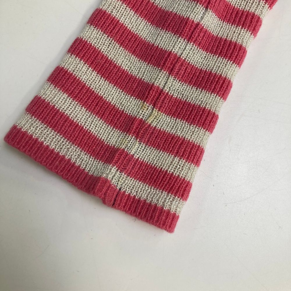 アンパスィ セーター ネイビー×レッド 格子柄 パイルロゴ ニット