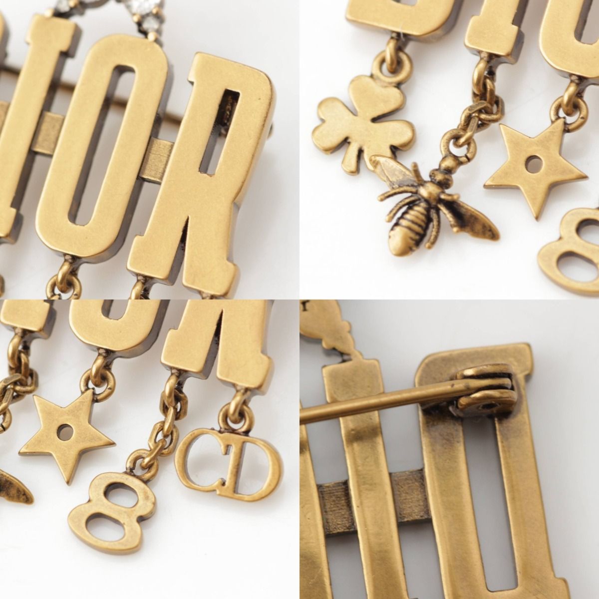 超美品！Christian Dior☆ゴールドラインストーンBeeブローチ☆ 超美品！Christian Dior☆ゴールドラインストーンBeeブローチ☆