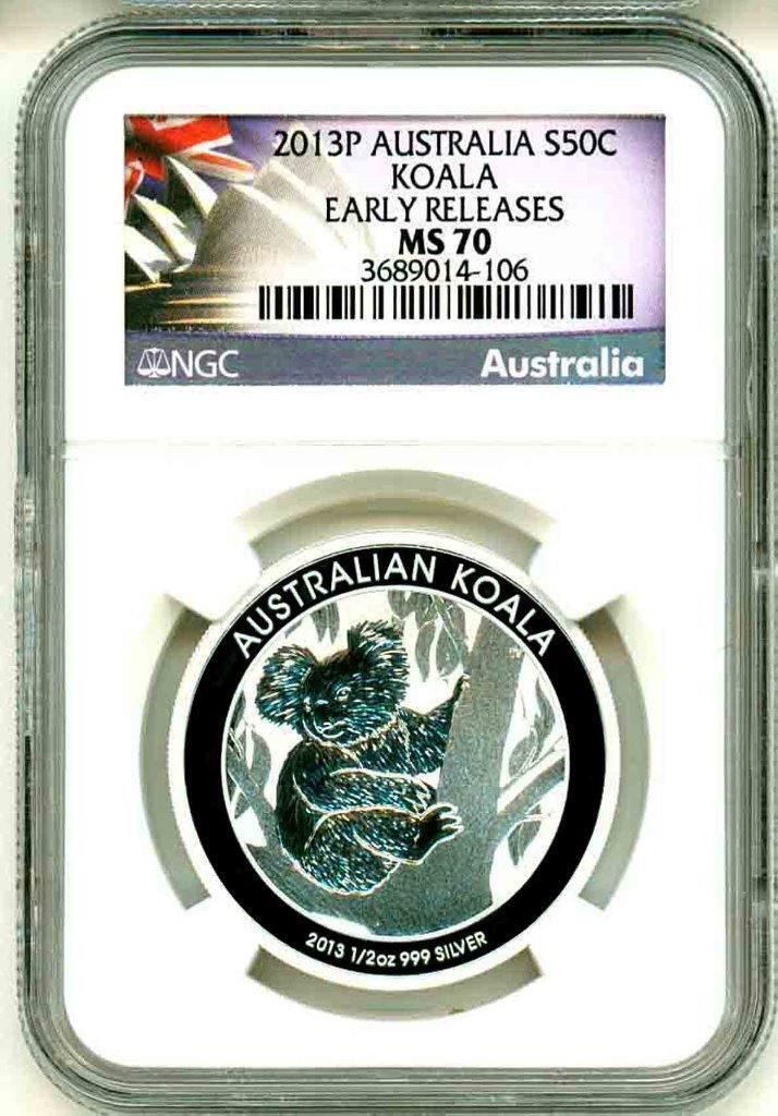 2013 P S50c Atralia Koala Early Release NGC MS70