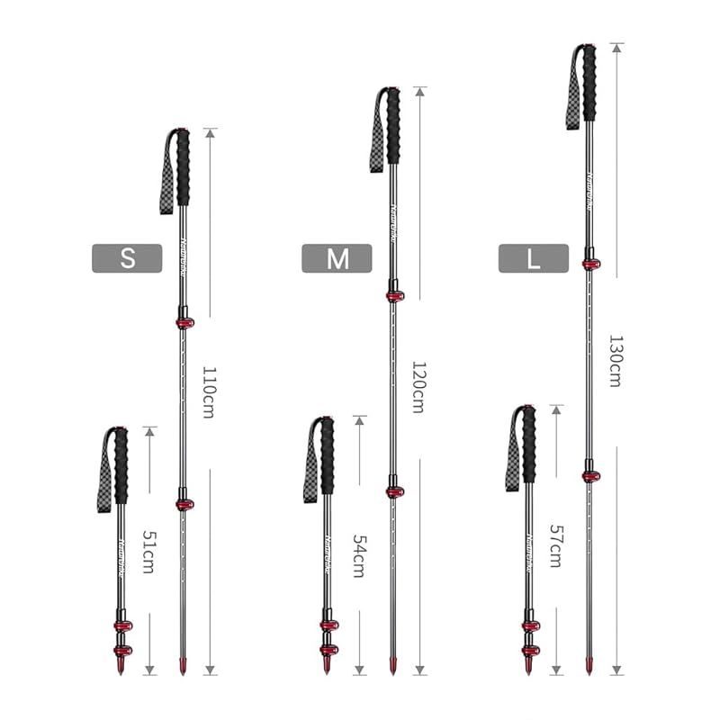 Naturehike カーボン製 3段式 超軽量 伸縮トレッキングポール 男女兼用 コンパクトで長さ調節 赤 L 1個入り 0 OLIVEOS_COM_TR
