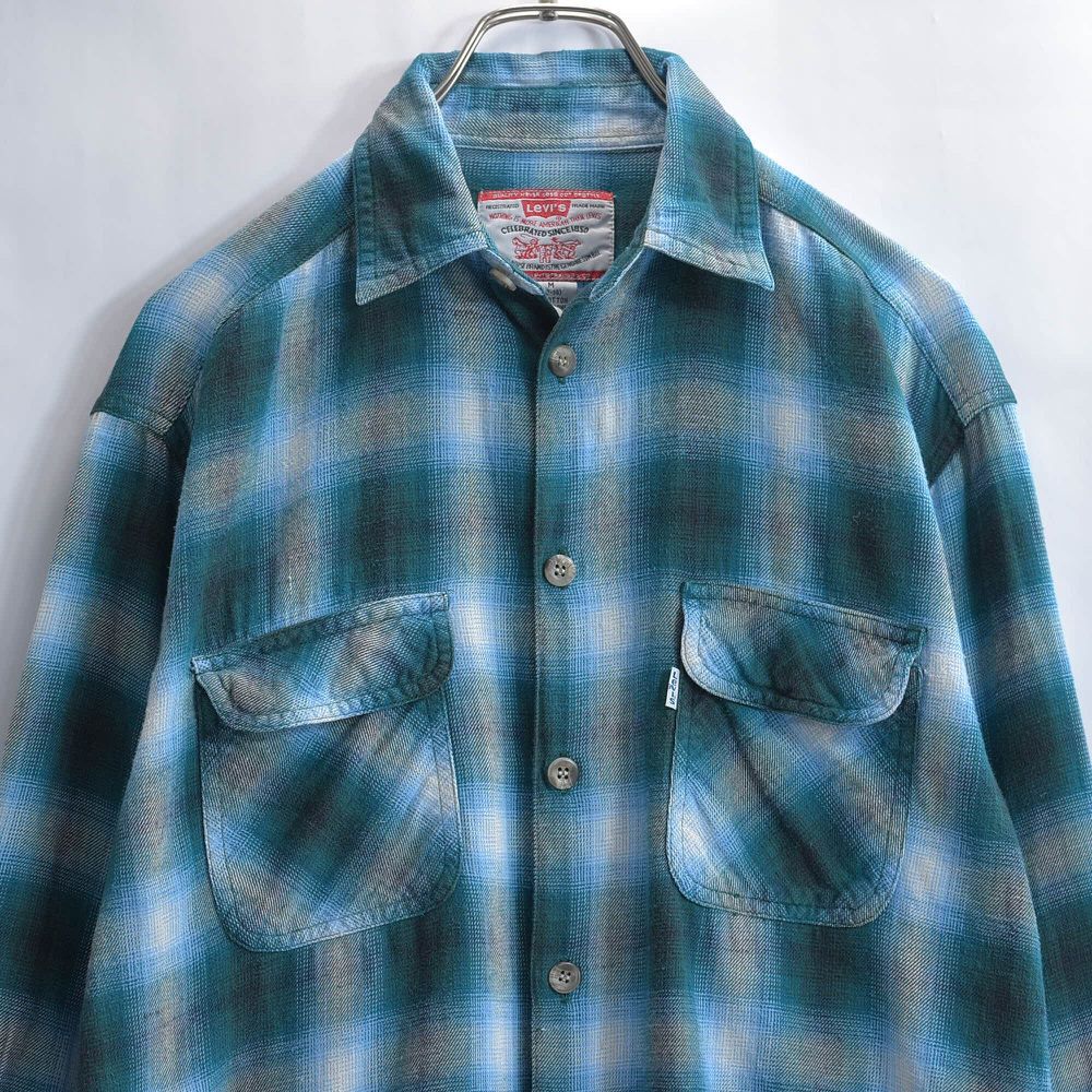 スペシャル特典 90s Levi's リーバイス オンブレチェック コットン ワークシャツ シャツ+ブラウス(長袖+七分)