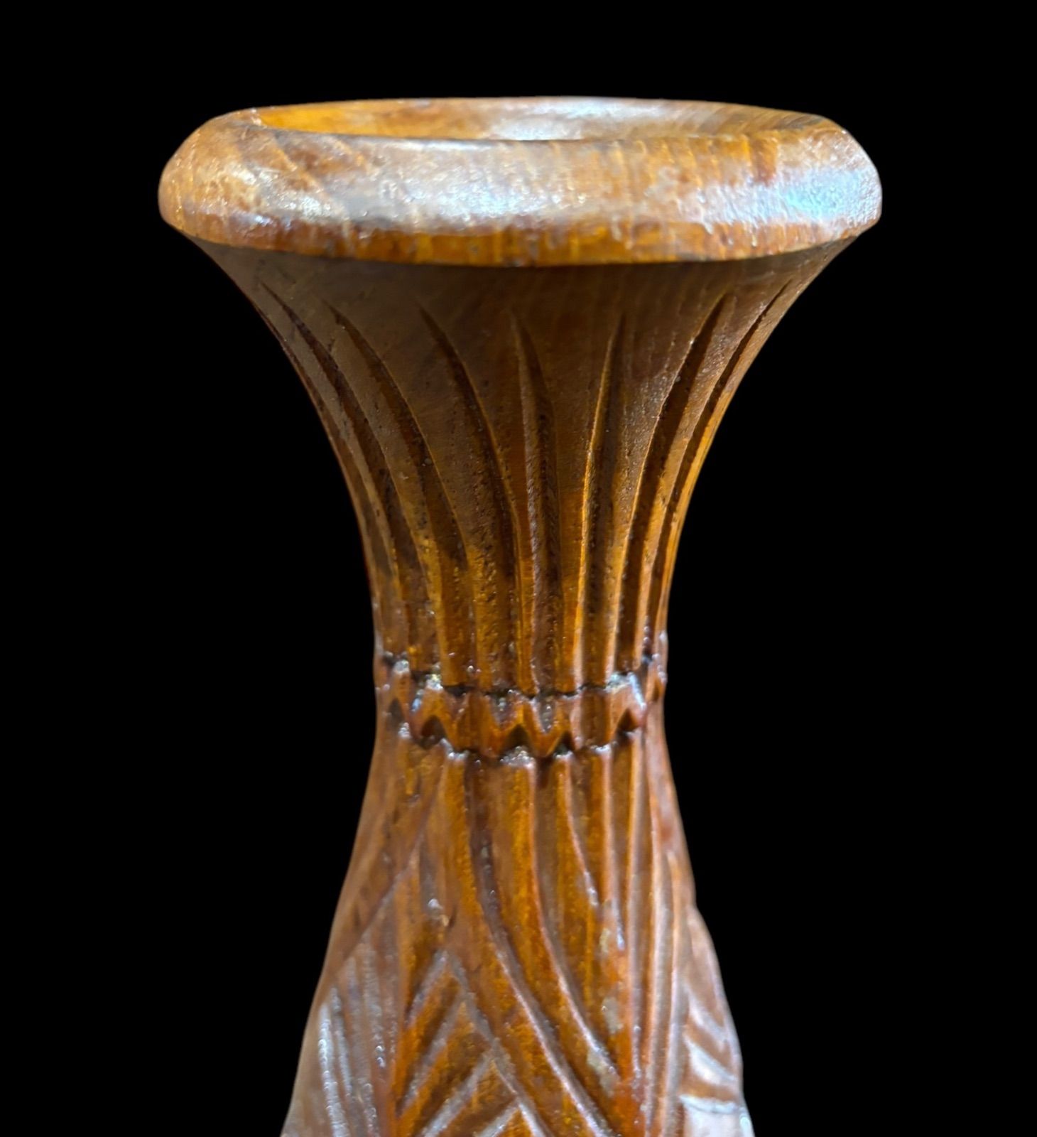 タイ製 木製 花瓶 木彫 花 ウッドフラワーベース 花瓶 花入れ 花器