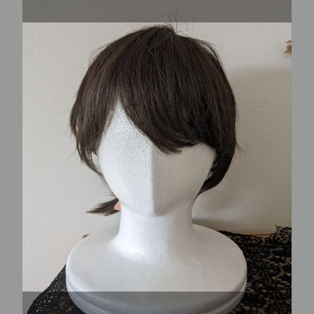 ウルフカット ベージュブラウン フルウィッグ ネット付き かっこいい wig 変装 女装 仮装 コスプレ かつら ボブ ショートヘア 黒茶 日常 普段 自然 ナチュラル 女性 垢抜け テカリなし 耐熱 ネット付き シャーギ ウィッグ ウィック