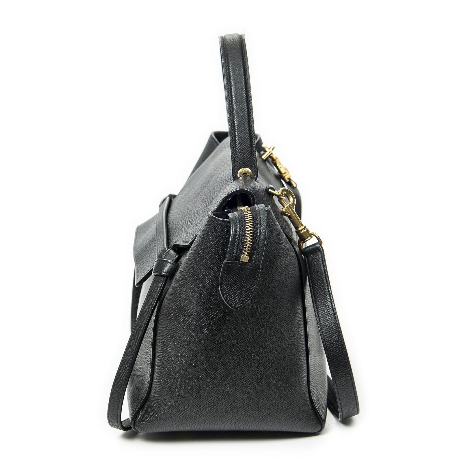 セリーヌナノベルトバッグ黒グレインレザーA