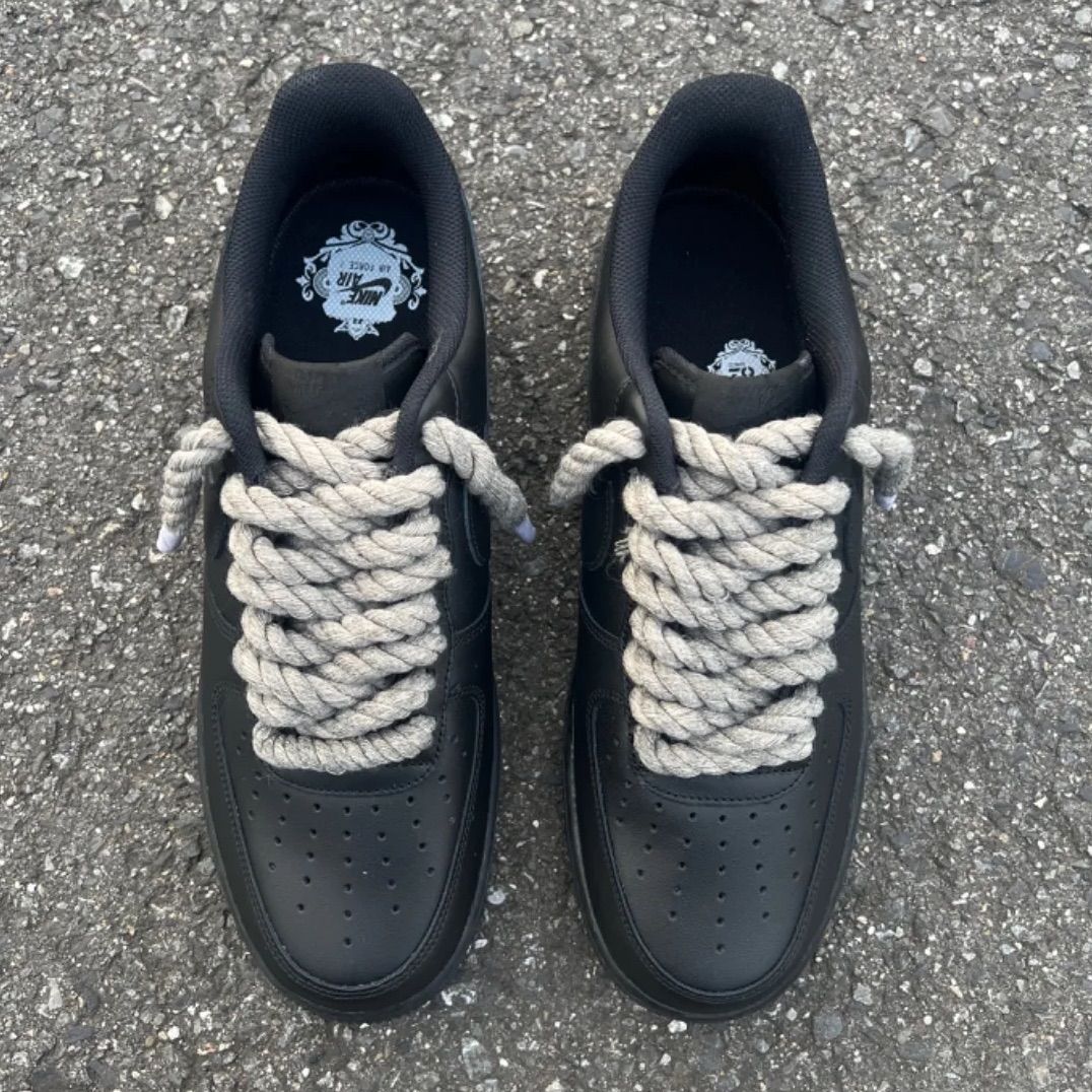 NIKE AIR FORCE1 黒 ロープカスタム