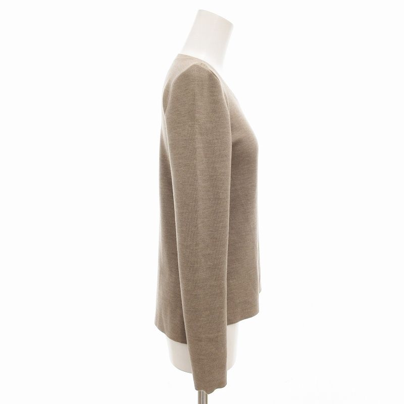 フォクシー FOXEY 美品 ニットソー カットー ロゴプレート ウール 長袖 38 茶 ブラウン /FF  IBO70 レディース フォクシー FOXEY 美品 ニットソー カットー ロゴプレート